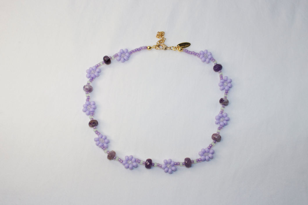 Y2K Amethyst Daisy Dream Necklace